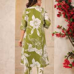 Women's Floral Printed Straight Co-ord Set