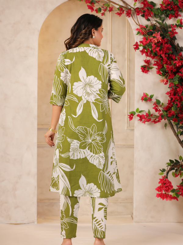 Women's Floral Printed Straight Co-ord Set