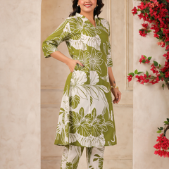 Women's Floral Printed Straight Co-ord Set