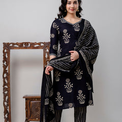Women Printed Straight Kurta and Pant set with Dupatta