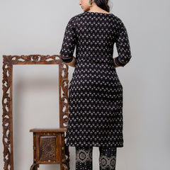 Women Printed A-Line Kurta With Pants & Dupatta