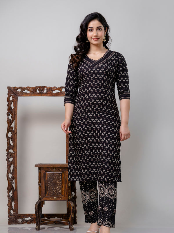 Women Printed A-Line Kurta With Pants & Dupatta