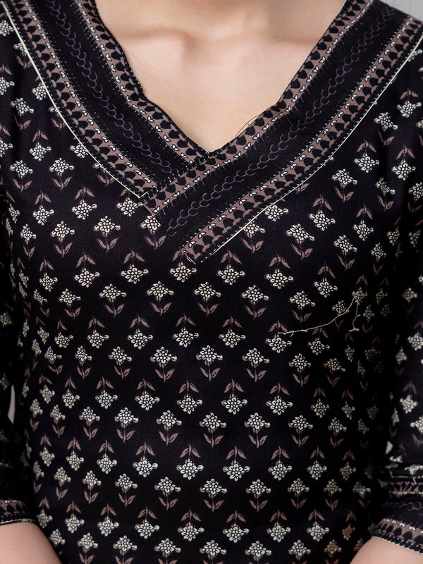 Women Printed A-Line Kurta With Pants & Dupatta
