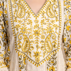 Hand Block Printed Pure Cotton Kurta with Trousers & Dupatta Set