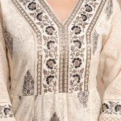 Hand Block Printed Pure Cotton Kurta with Trousers & Dupatta Set