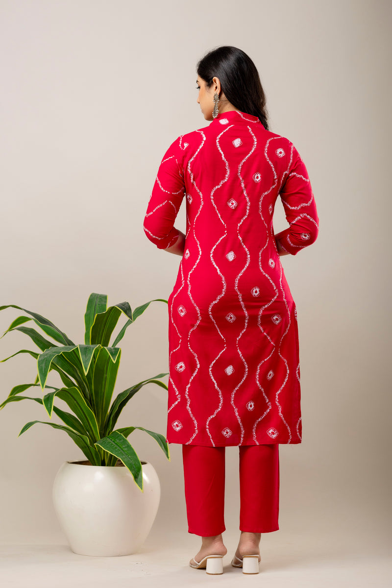 Women Embroidered Rayon Kurta & Pant Set