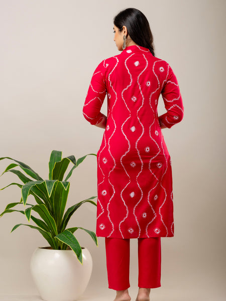 Women Embroidered Rayon Kurta & Pant Set