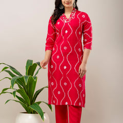 Women Embroidered Rayon Kurta & Pant Set