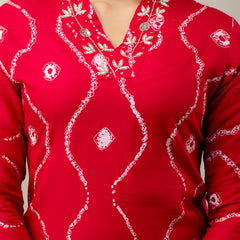 Women Embroidered Rayon Kurta & Pant Set
