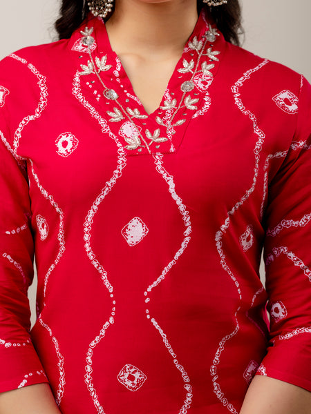 Women Embroidered Rayon Kurta & Pant Set