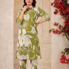 Women's Floral Printed Straight Co-ord Set