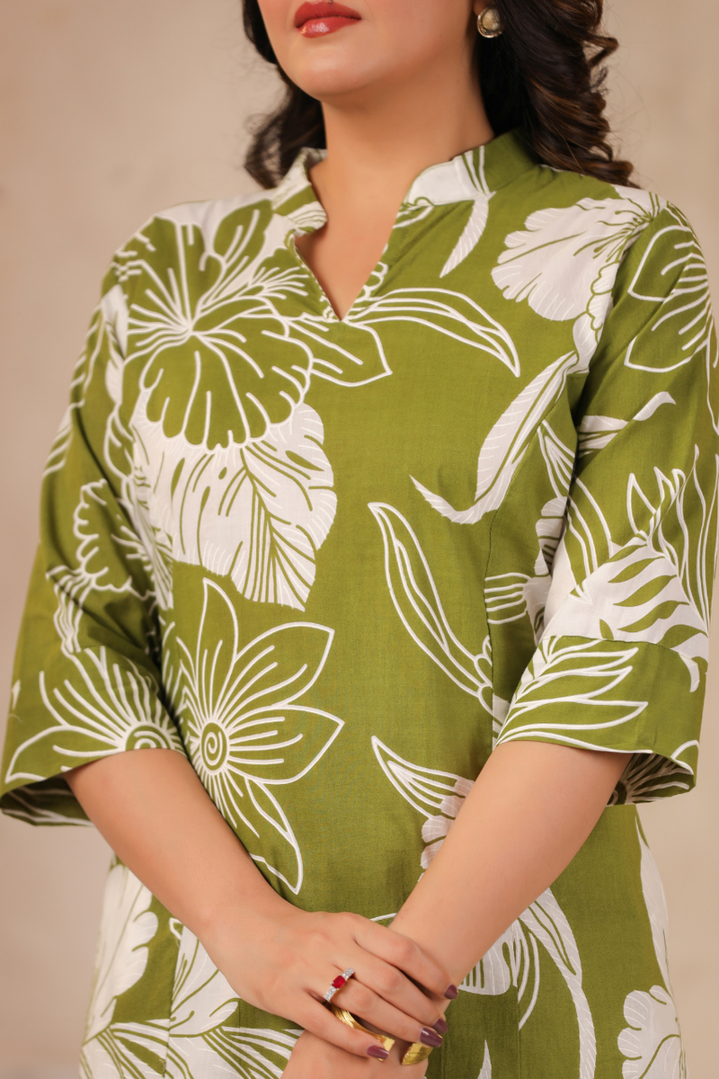 Women's Floral Printed Straight Co-ord Set
