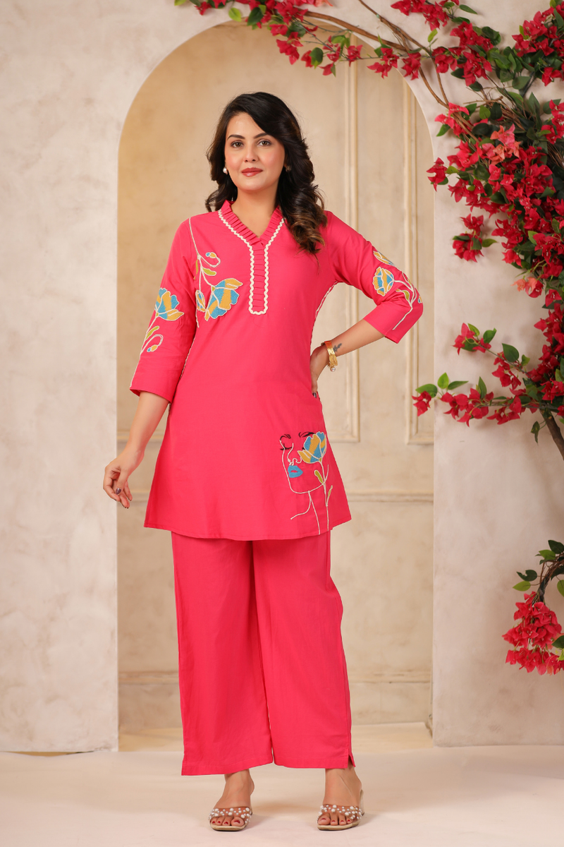 Women's Floral Printed Straight Co-ord Set