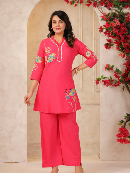 Women's Floral Printed Straight Co-ord Set
