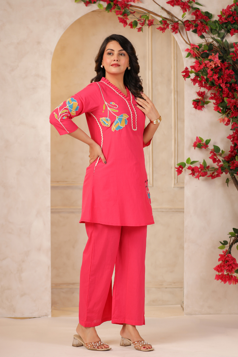Women's Floral Printed Straight Co-ord Set