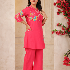 Women's Floral Printed Straight Co-ord Set