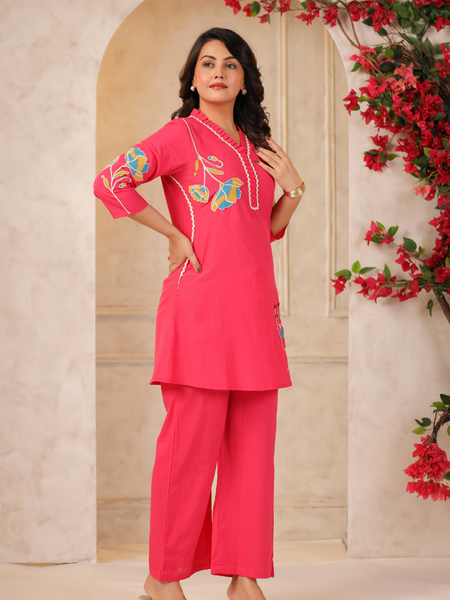 Women's Floral Printed Straight Co-ord Set