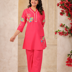 Women's Floral Printed Straight Co-ord Set