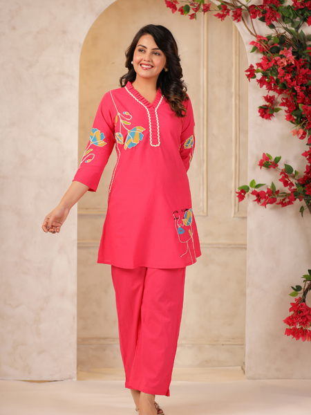Women's Floral Printed Straight Co-ord Set