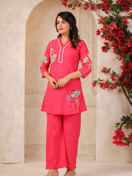 Women's Floral Printed Straight Co-ord Set