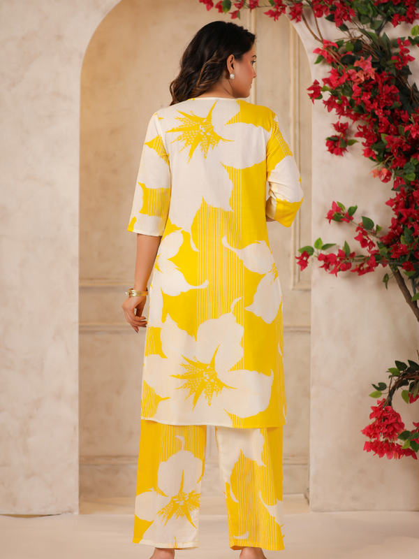 Women's Floral Printed Straight Co-ord Set