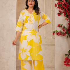 Women's Floral Printed Straight Co-ord Set