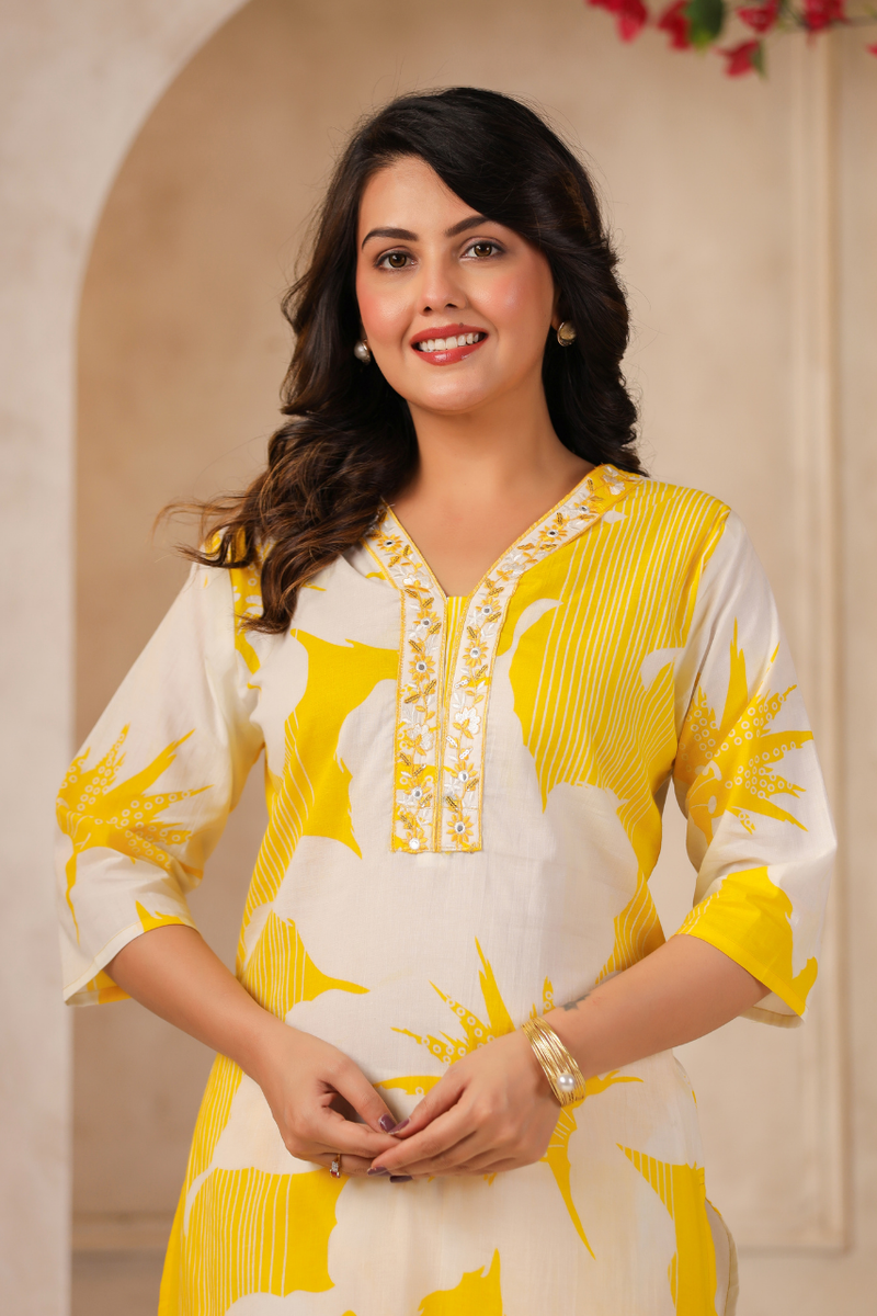 Women's Floral Printed Straight Co-ord Set