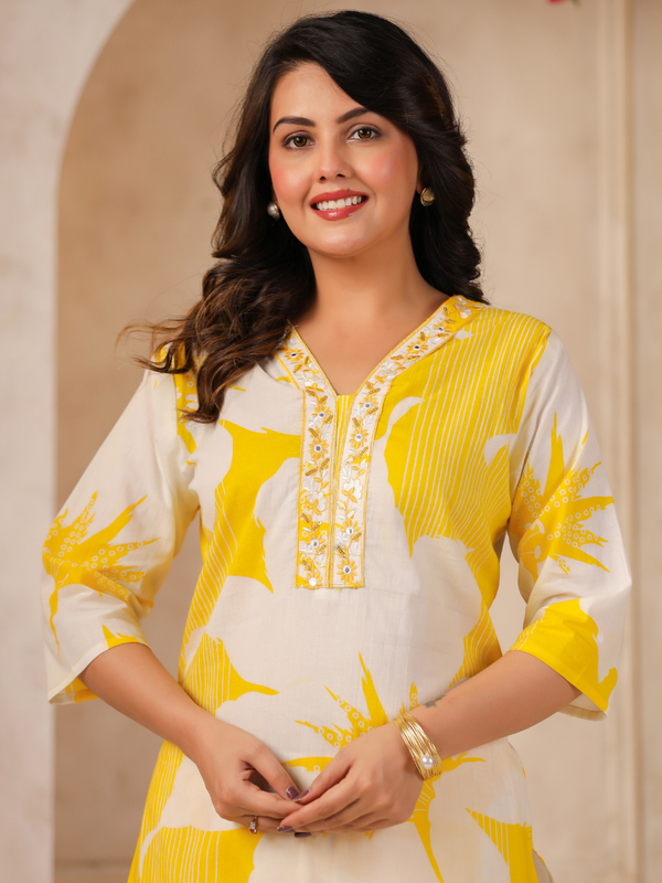 Women's Floral Printed Straight Co-ord Set