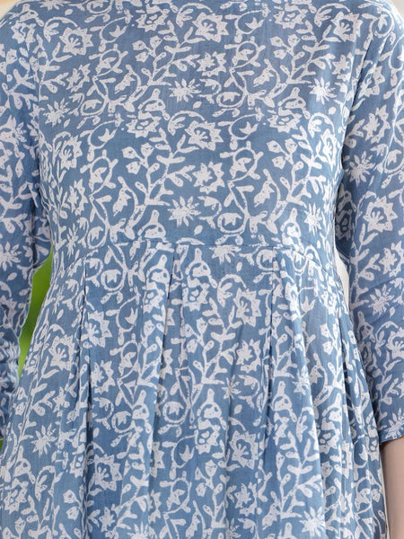 Casual Regular Sleeves Printed Women's Top - Grey & White - Bairaj