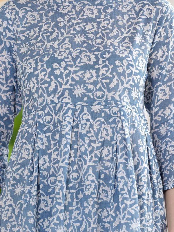 Casual Regular Sleeves Printed Women's Top - Grey & White - Bairaj