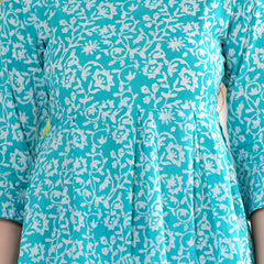 Floral Printed Pure Cotton Peplum Top