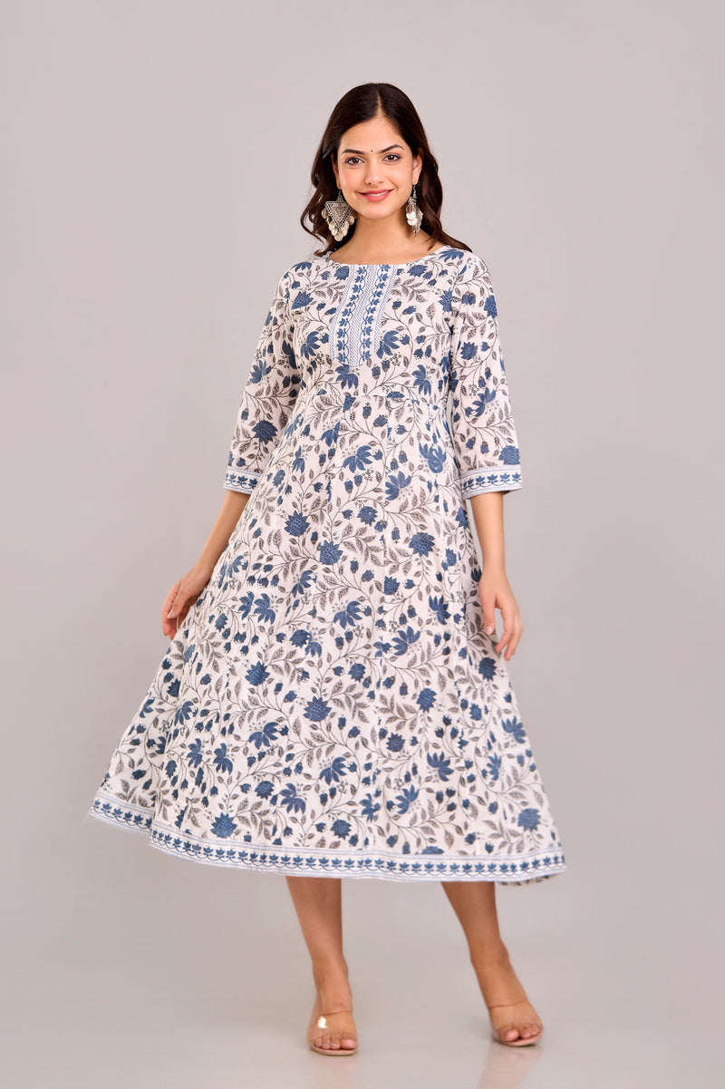 Floral Printed Anarkali Kurta