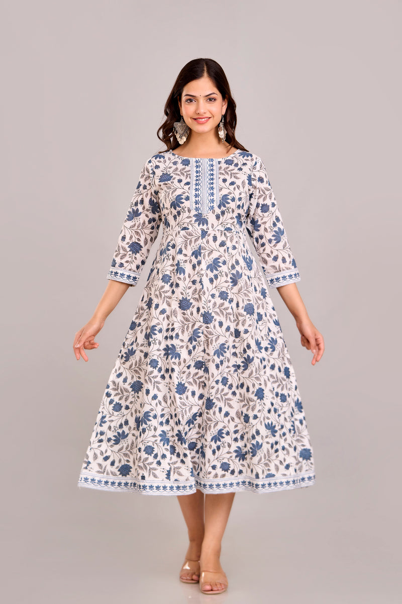 Floral Printed Anarkali Kurta