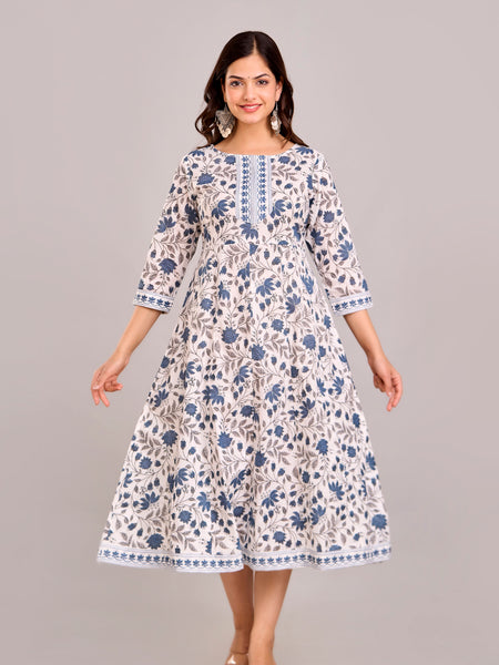 Floral Printed Anarkali Kurta