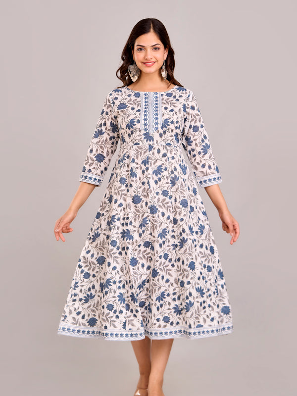 Floral Printed Anarkali Kurta