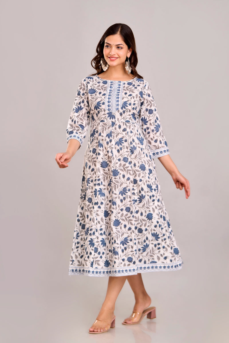 Floral Printed Anarkali Kurta