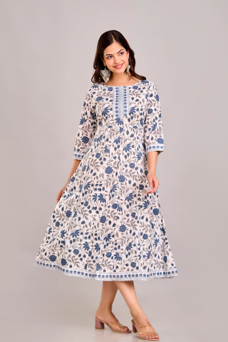 Floral Printed Anarkali Kurta