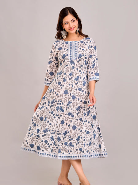 Floral Printed Anarkali Kurta