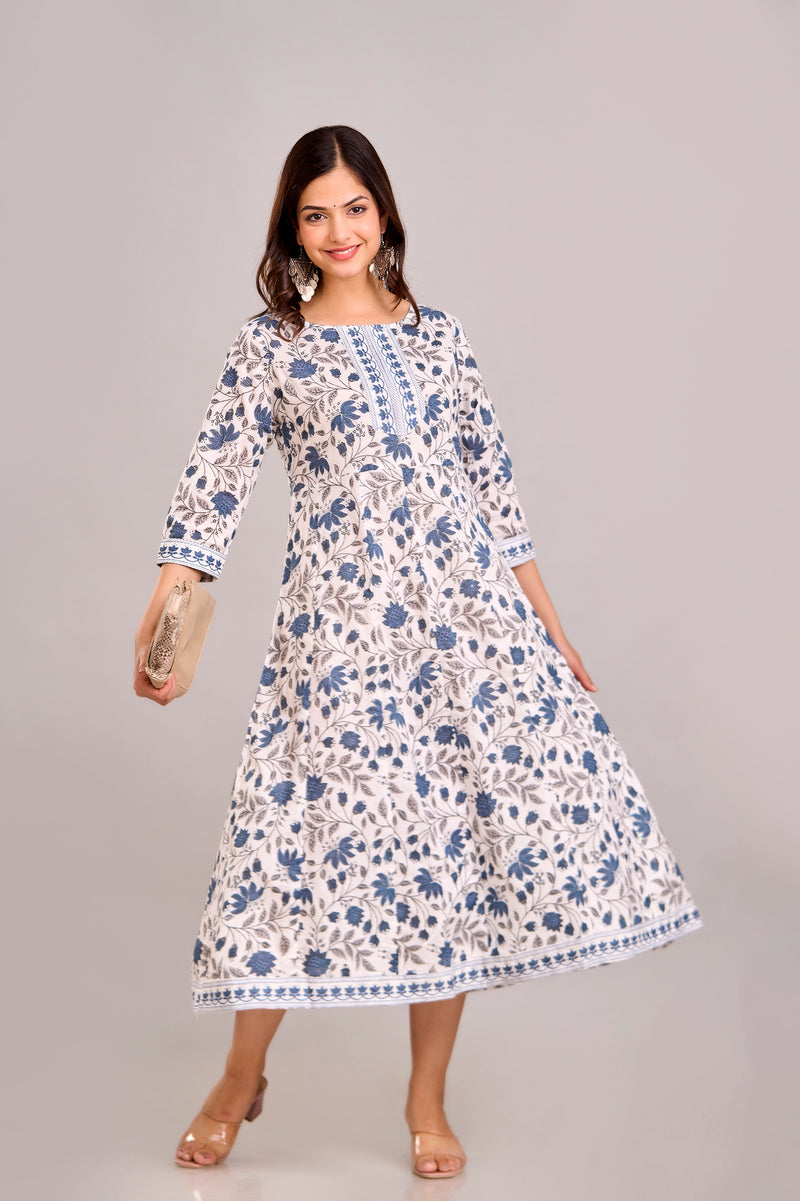 Floral Printed Anarkali Kurta