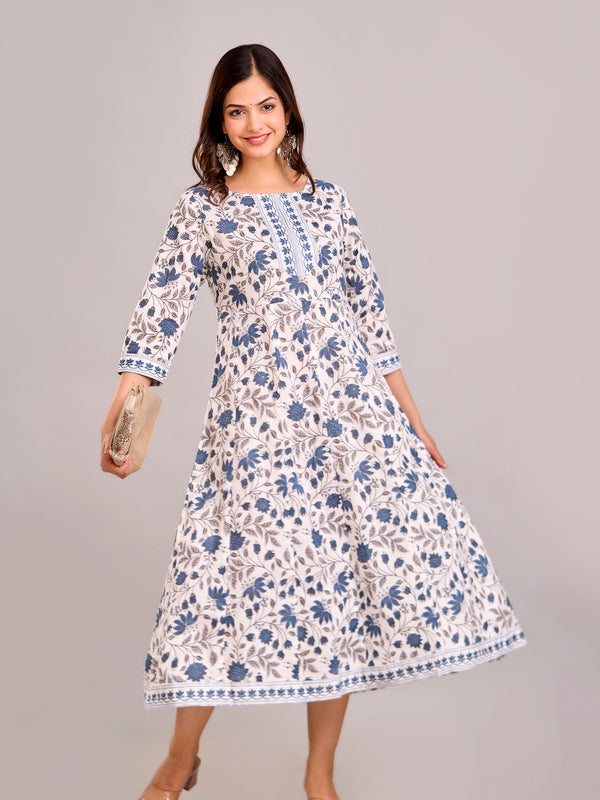 Floral Printed Anarkali Kurta