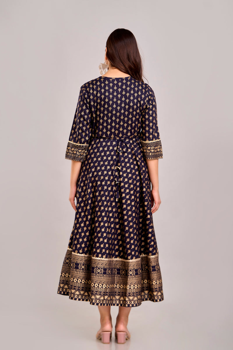 Women Printed  Rayon Anarkali Kurta