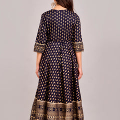 Women Printed  Rayon Anarkali Kurta