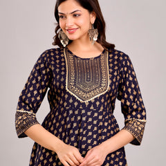Women Printed  Rayon Anarkali Kurta