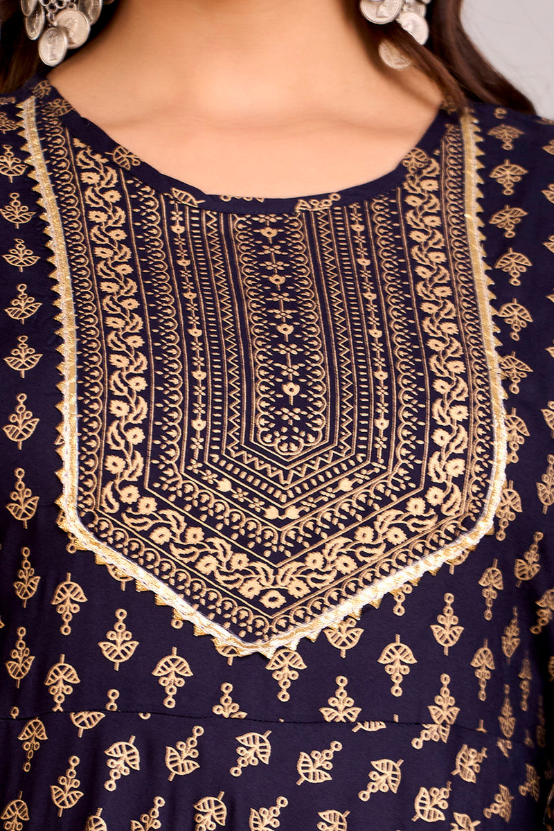 Women Printed  Rayon Anarkali Kurta