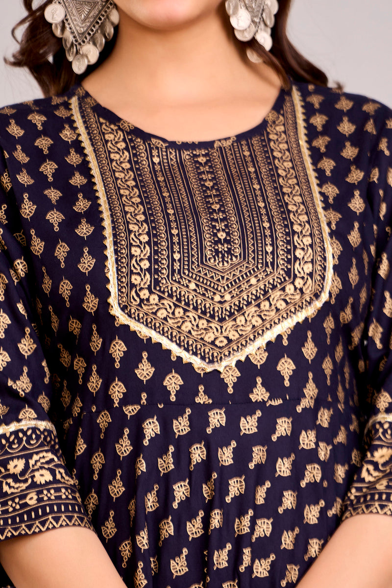 Women Printed  Rayon Anarkali Kurta