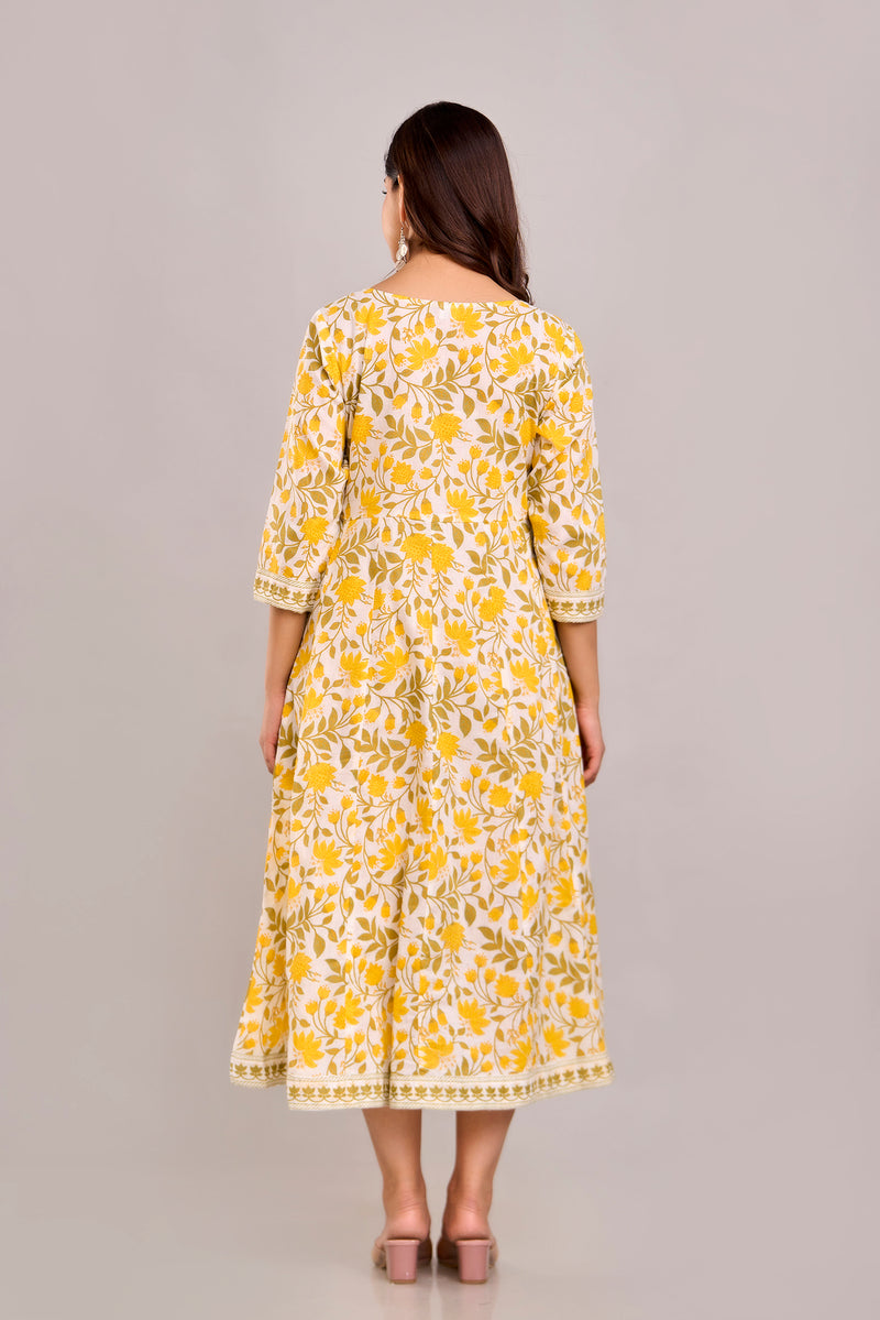 Floral Printed Anarkali Kurta