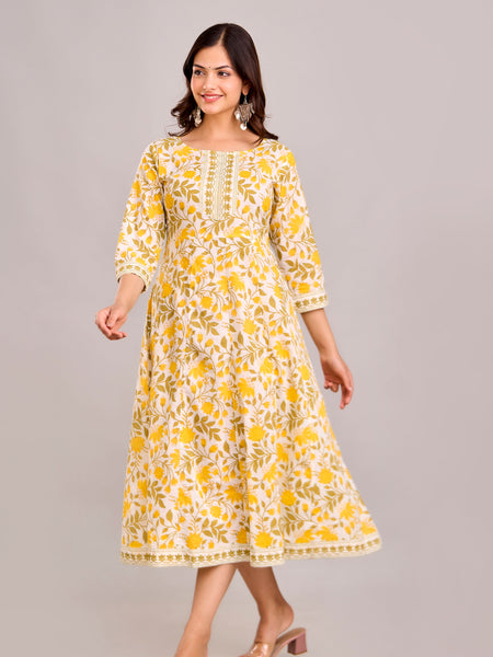 Floral Printed Anarkali Kurta