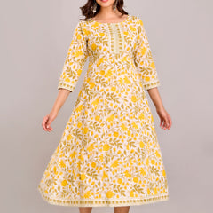 Floral Printed Anarkali Kurta