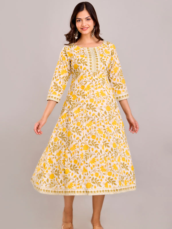 Floral Printed Anarkali Kurta