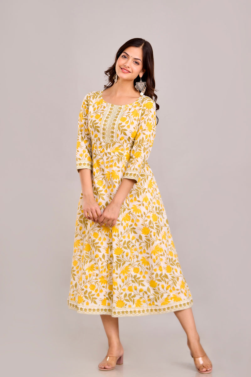 Floral Printed Anarkali Kurta